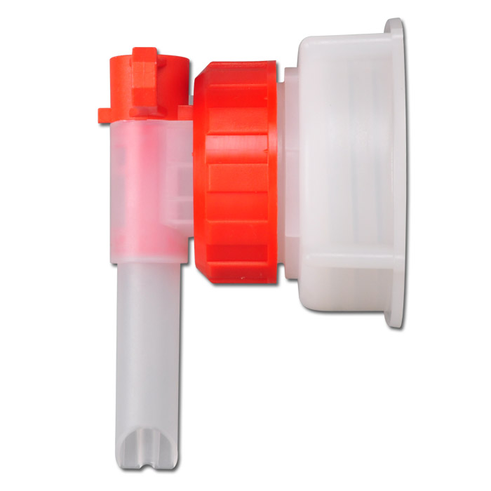 Ausgießhahn mit Überwurfmutter für DIN 61 Gewinde, 15 - 30 Liter Kanister, A Ø 55,6 mm, B Ø 60,5 mm