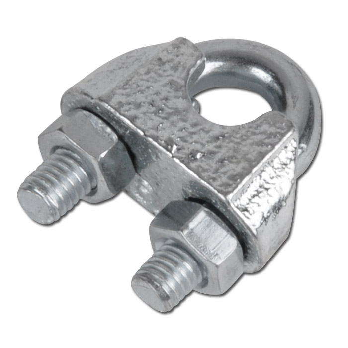 Collier de serrage pour câble métallique - en acier galvanisé - aux normes  DIN 741