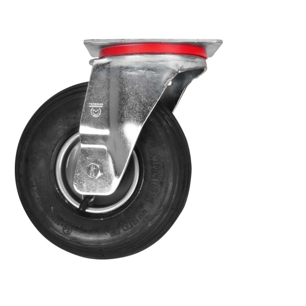 Roulette pivotante en pneumatique - avec roulement à rouleaux - Ø de la roue  230 à 400 mm - hauteur totale 260 à 458 mm - capacité de charge 130 à 250 kg