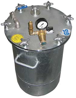 45 liter materiaaldrukvat - werkdruk 6 bar - materiaaluitgang 3/8" boven