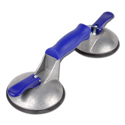 Veribor® blå linje sugeløfter - 2 sugekopper i aluminium - sugeskiver ˜ 120 mm - lastekapasitet 50 til 60 kg