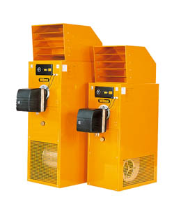 Warmteventilator WLE  35 kW tot 75 kW - met afvoer van verbrande lucht - directe uitblaas - stat