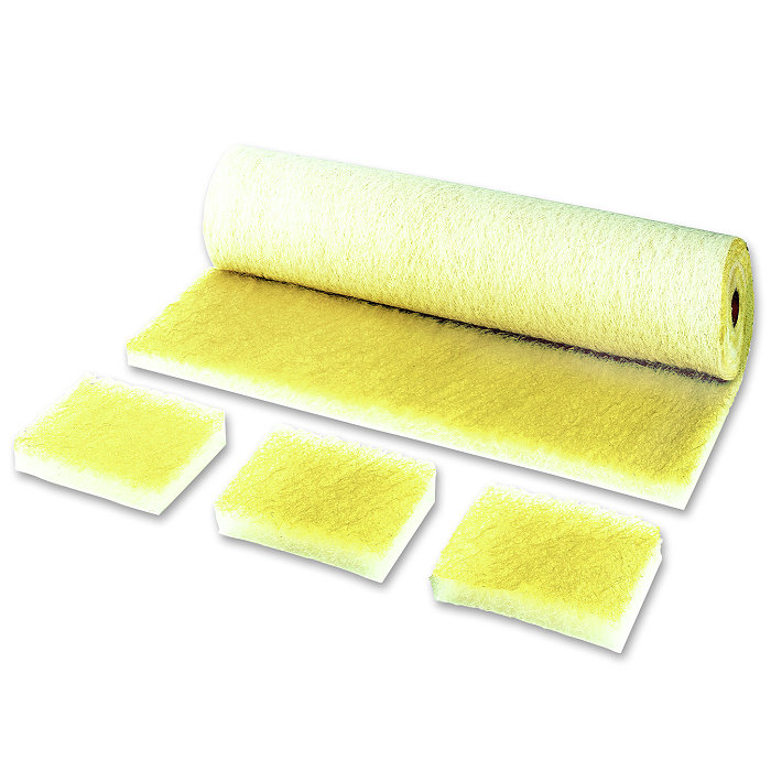 Estera filtrante para polvo grueso "dust stop yellow" - tejido de fibra de vidrio - grosor del material 50 mm - G3(EU3) - en rollos
