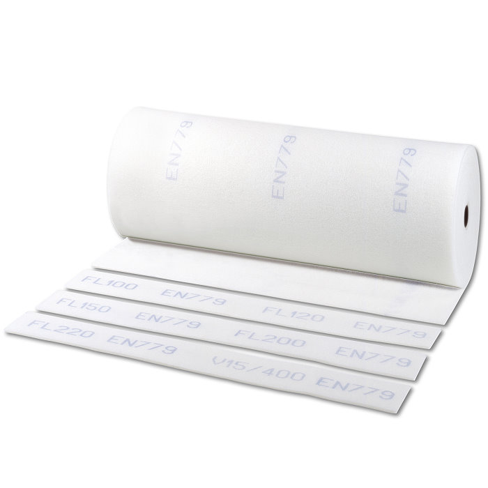 Grofstof filtermat "FL 100-wit" - 100% polyesterweefsel - materiaaldikte 5 mm - G2(EU2) - op rol