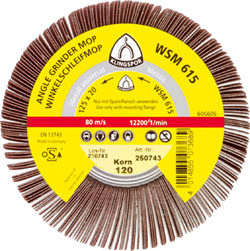 Schuurmop WSM 617 - voor haakse slijpmachines - aanschroefdraad M14 - korrelgrootte K 80 tot K 120 - prijs per VE