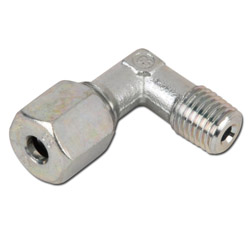 Haakse inschroefkoppeling - Serie S - Gegalvaniseerd staal - Buis-Ø 6 tot 16 mm - conisch metrisch AG - PN 400 tot 630