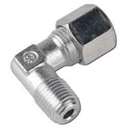Haakse inschroefkoppeling - Serie S - Gegalvaniseerd staal - Buis-Ø 6 tot 38 mm - conisch AG NPT - PN 315 tot 630