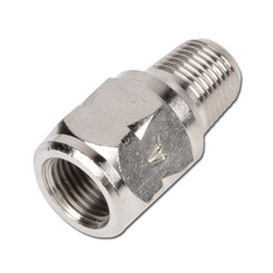 Mini-terugslagklep - messing vernikkeld - zonder veer - AG R 1/8" tot R 3/8" op IG Rp 1/8" tot Rp 3/8" - PN 10