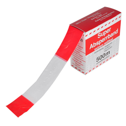 Afzetlint - rood/wit 80 mm breed - 500 m
