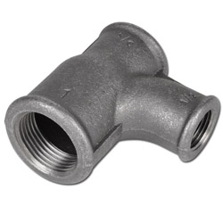 Bocht-T-stuk - type 131/E1 - gietijzer zwart/verzinkt - reducerend - conisch IG Rp 1/2" tot Rp 1" - PN 25