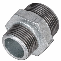 Dubbelnippel - reducerande - kon. utv. R 1/8" till R 4" - PN 25 - aducergods svart el. förzinkat