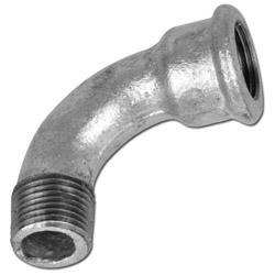 Bocht 90° lang - type 1/G4 - gietijzer zwart of verzinkt - conisch AG en IG - R (Rp) 1/8" tot R (Rp) 4" - PN 25