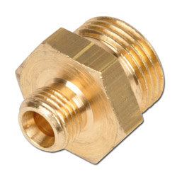 Dubbele nippel - messing/roodgietijzer - cilindrische schroefdraad M3 tot G 3" - PN 16