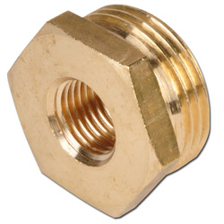 Reductienippel - messing - cilindrische buitendraad en binnendraad M3 tot G 2" - PN 16