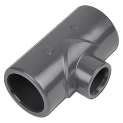 Lijmmuft-T-stuk - gereduceerd - PVC-U - binnendiameter 25 tot 110 mm - buitendiameter 34 tot 129 mm - PN 16