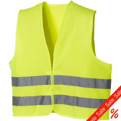 Chaleco de seguridad - EN ISO 20471 - amarillo brillante - 100 % poliéster - con cierre de doble anilla - talla única