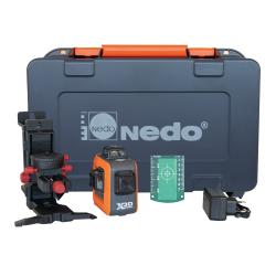 Nedo X-Liner 3D green - w jubileuszowym wzornictwie - z 3 liniami laserowymi 360&deg; - akumulator 7,4 V - 2600 mAh