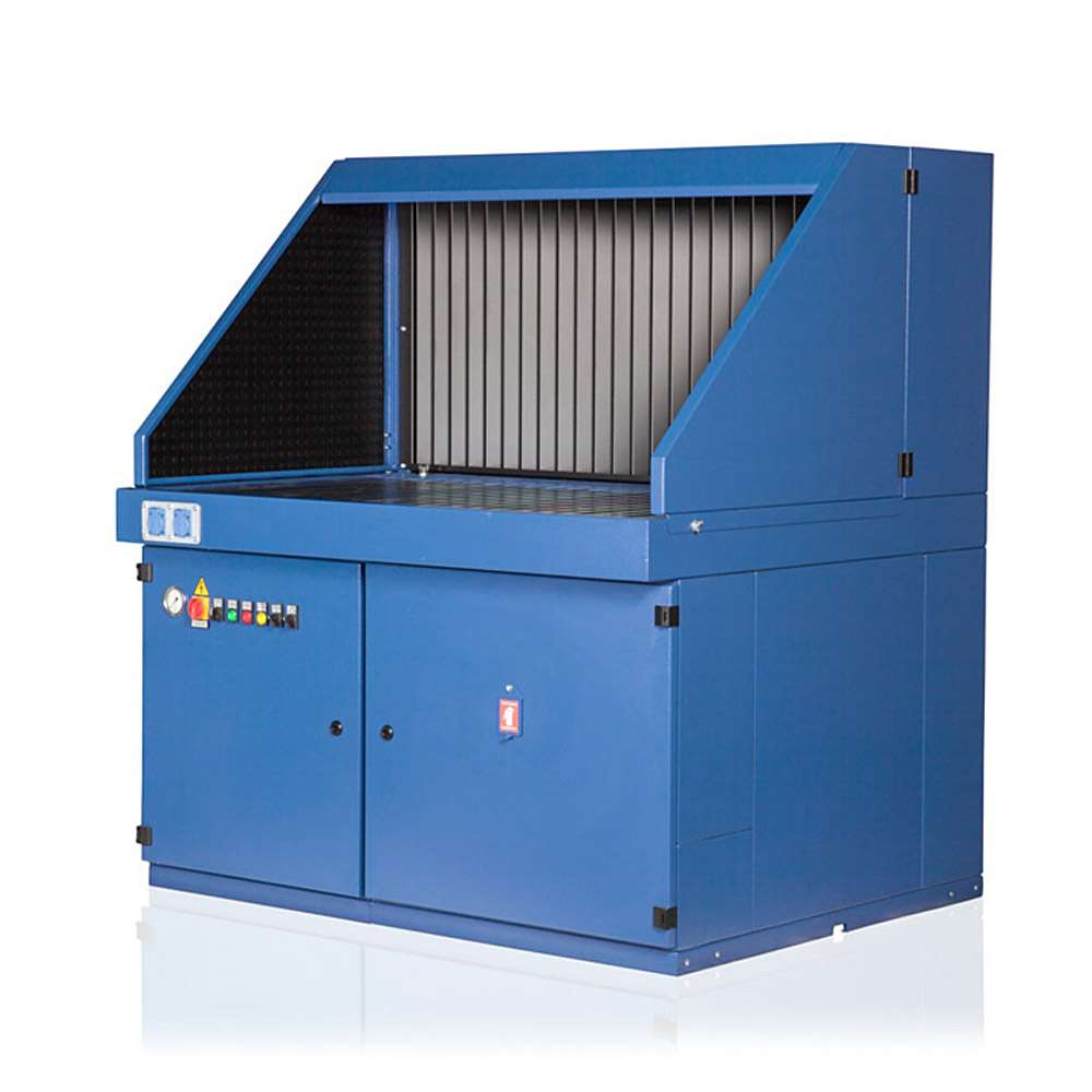 Mesa de aspiración "UAT COMFORT" - para polvo y humo - altura de trabajo 90 cm - 3600-6000 m3/h