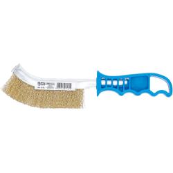 Messingdraadborstel lengte 260 mm - met gekleurd kunststof handvat "BGS"