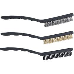 Borstelset - 3-delig - lengte 225 mm - van messing, nylon, staal "BGS"