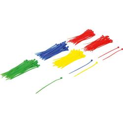 Assortiment kabelbinders - 2,4 mm x 100 mm - 5 kleuren - 200 stuks.
