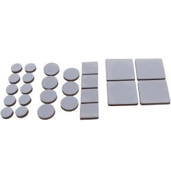 Sliding glides - in round and square shape - thickness 4 mm - 25 pcs.