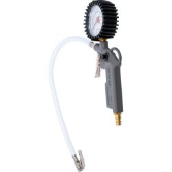 Inflador de neumáticos "BGS" - rango de medición hasta 8 bar - aluminio fundido a presión - con manguera flexible