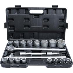 Steeksleutelset 3/4" - mat verchroomd - 20-delig