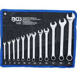 Steeksleutelset - CV-staal - 6 tot 22 mm - 12-delig - in roltas