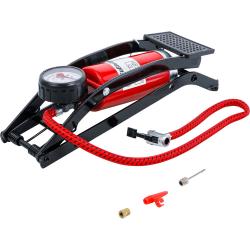 Jalkapumppu - painemittari kaksoisnäytöllä - 0-7 bar