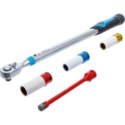Torque wrench set - output external square 12.5 mm (1/2") - 40 to 200 Nm - 5 pcs.