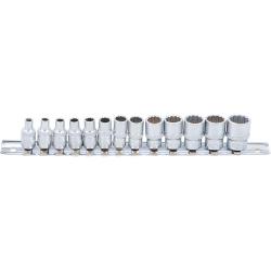 Steeksleutelsets - 6,3 1/4 - 12-kant - 4-14 mm - 13-delig.