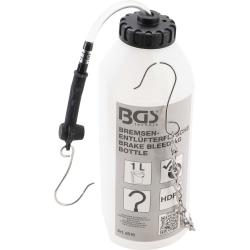 bottiglia di plastica 1L - - Bremsenentlüfterflasche con catena detenzione e gancio