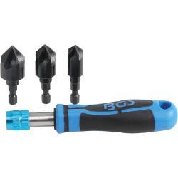 Deburring Set - deburrer Ø 12 mm to 19 mm - chrome steel Vandadium
