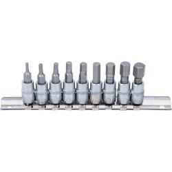 Bit insert set - intérieure-6-kant - cotes pouces 3/32 "à 3/8" - Actionneurs 1/4 "- 9 pcs.
