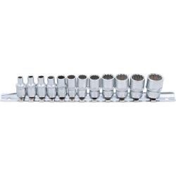 Steeksleutelset - 12-kant - in inch-maten - aandrijving - 1/4" - 12-delig.