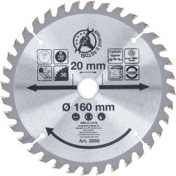 Hoja de sierra circular - metal duro - Ø 160 mm - 36 dientes - agujero Ø 20 mm