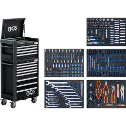 Carro de taller - Profi Maxi - con 243 herramientas - acero CV - 5 insertos
