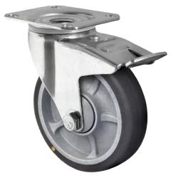 CASCOO Lenkrolle mit Totalfeststeller - Serie P2G2 - elektrisch leitf&auml;hig - Thermoplastrad - Rad-&Oslash; 100 bis 200 mm - Bauh&ouml;he 125 bis 235 mm - Tragkraft 90 bis 175 kg - Preis per St&uuml;ck