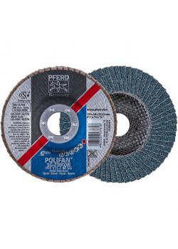 Klaffskive - PFERD POLIFAN® - for stål / INOX - flat POWER-versjon - pakke med 10 - pris per pakke