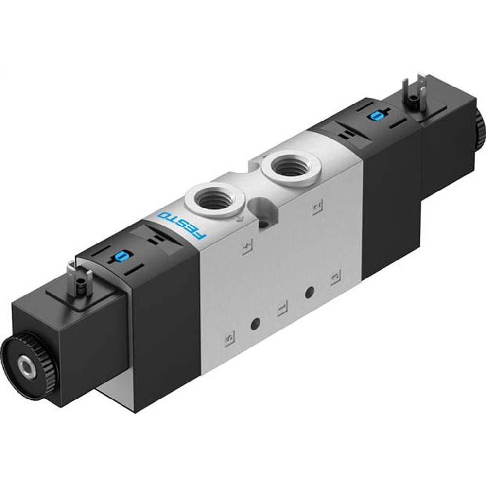 FESTO - Magnetventil VUVS-L25-P53E-G14-F8-1B2 - 5/3-vägsventil med avluftning - med magnetspole - elektrisk anslutning typ B - mekanisk fjäder - intern eller extern pilotluftförsörjning - pris per styck