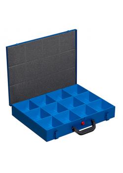 Metalen kist voor kleine onderdelen EuroPlus Pro M 44H-12 - met 12 inzetbakken - Buitenafmetingen kist (B x D x H) 440 x 370 x 70 mm