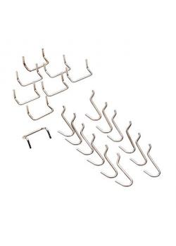 Surtido de ganchos StorePlus Flex M 20 - 2 versiones - adecuado para pared perforada StorePlus Flex P y Flex A - 20 piezas