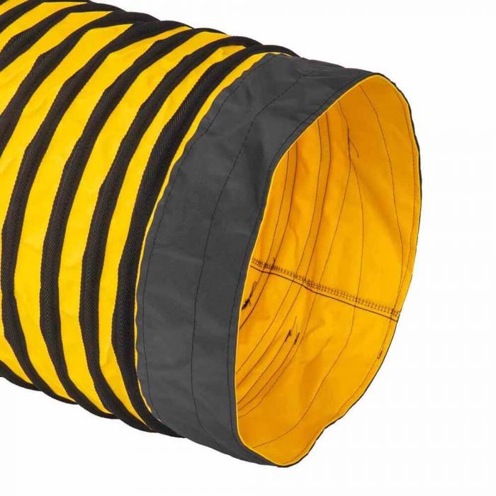 PL - Wąż wentylatora - Ø wewnętrzna 152 mm do 700 mm - żółty - 7,6 m - Cena za rolkę
