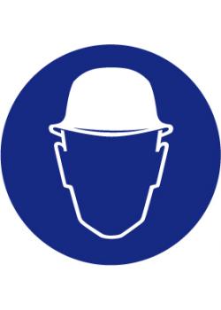 Señal obligatoria "Llevar casco de seguridad" - diámetro 5 pulgadas cm