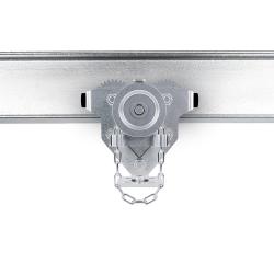 Scharnierend haspelkettingonderstel PRO-GC - verzinkt staal - draagvermogen 1100 tot 5500 kg - flensbreedte 55 tot 310 mm - bedieningslengte 2,5 m