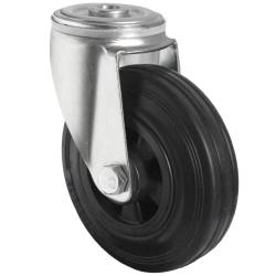 CASCOO R&uuml;ckenlochlenkrolle - Serie P4S4 - Vollgummi-Rad - Rad-&Oslash; 80 bis 200 mm - Bauh&ouml;he 104 bis 228 mm - Tragkraft 70 bis 205 kg - Preis per St&uuml;ck