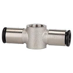 T-ringskoppling - f&ouml;rnicklad m&auml;ssing - f&ouml;r ih&aring;lig skruv - slang ytterdiameter 4 till 12 mm - arbetstryck -0,98 till 16 bar - pris per styck