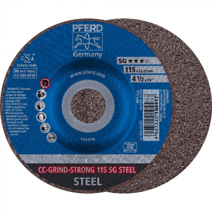 Slijpschijf - PFERD - CC-GRIND-STRONG - SG STEEL - Buitendiameter 115 tot 125 mm - Verpakkingseenheid 10 stuks - Prijs per verpakkingseenheid