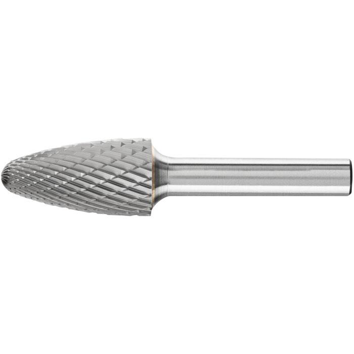 Frässtift - PFERD - Hartmetall - Schaft-Ø 8 mm - Rundbogenform - Zahnung 3 PLUS